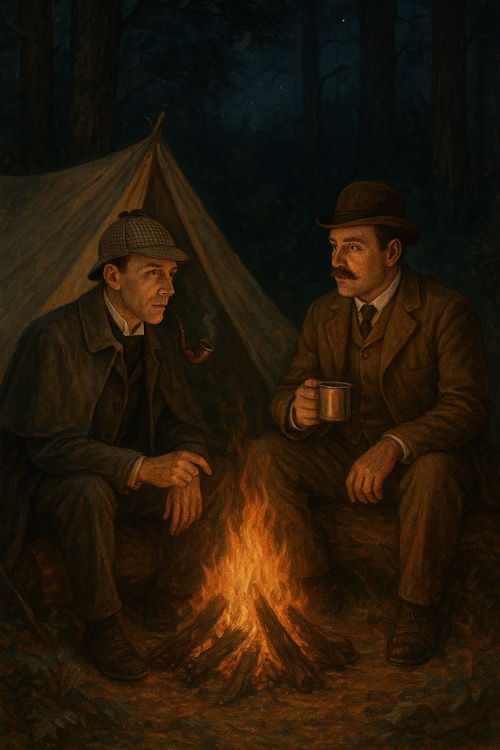 Holmes and Watson camping